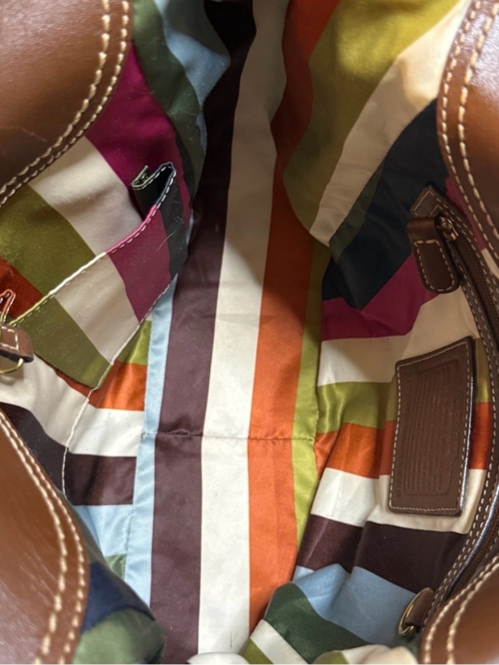 Coach Legacy Ergo Burnished Leather with Scarf Wristlet and Legacy Charm - Picture 7 of 7